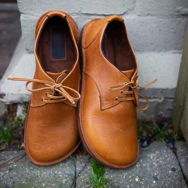 Zapatos Planos Cómodos Con Cordones Para Mujer