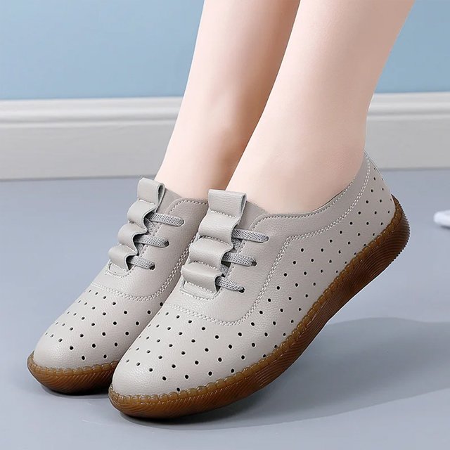 [W-Zapato] Zapatos Casuales Huecos Con Suela Suave Y Plana
