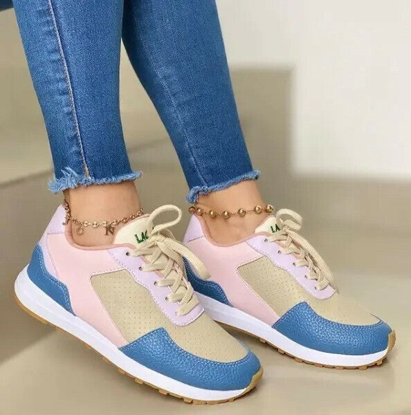 Zapatillas Deportivas Con Cordones De Moda Para Mujer