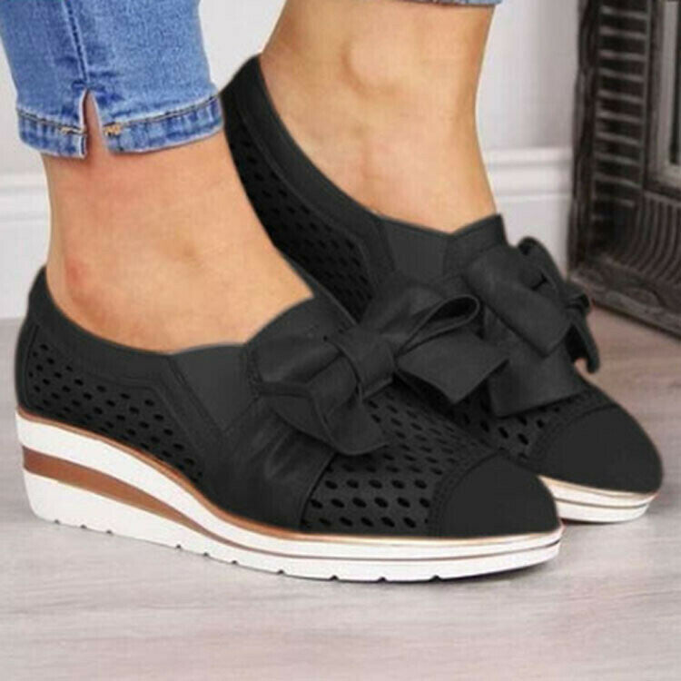 Zapatos Casuales De Cuero Con Cordones Para Mujer