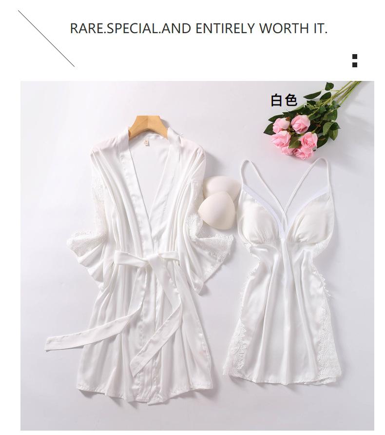 Traje De Dos Piezas Fino De Seda De Camisón De Encaje Nuevo De Primavera 2021