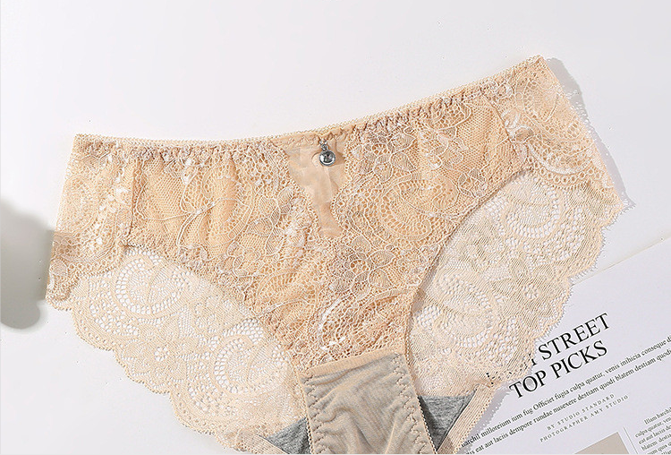 [W-Ropa Interior] Bragas De Encaje Transpirables Antibacterianas Ultrafinas