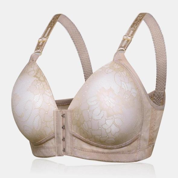 Sujetador Fruncido Con Hebilla Frontal Sexy Para Mujer