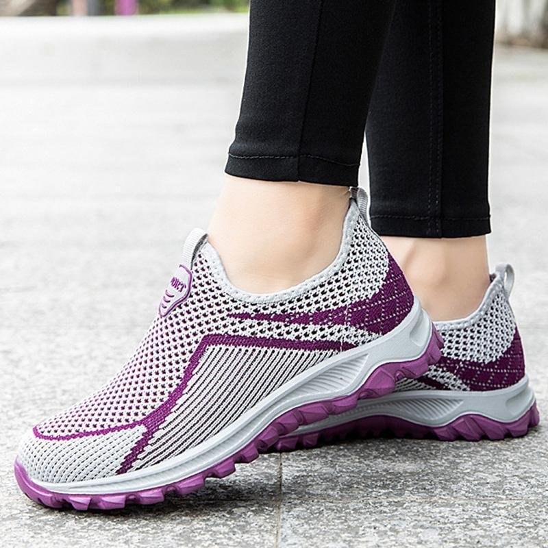 [W-Zapato] Zapatos Ligeros Para Caminar Sin Cordones Fly Woven Para Mujer