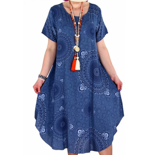 Vestido De Mujer De Manga Corta Con Estampado De Lunares Irregulares Calientes