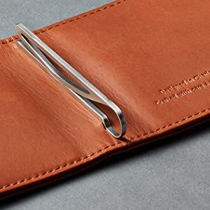 Cartera de extracción de cuero delgado hecha a mano