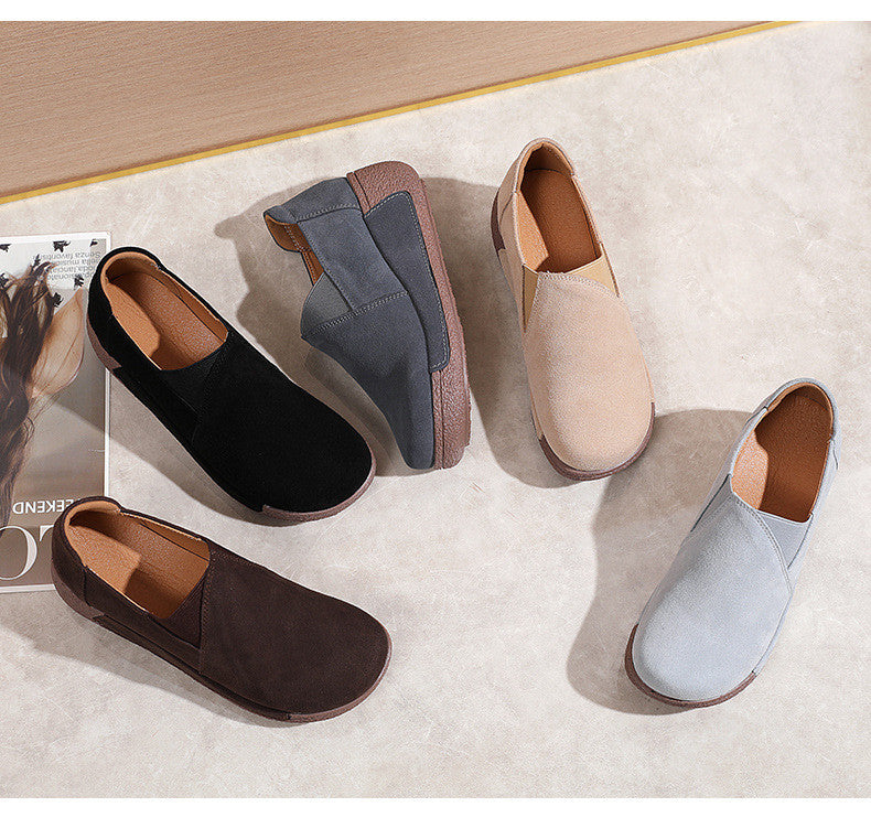 [W-Zapato] Zapatos De Plataforma De Piel De Vaca