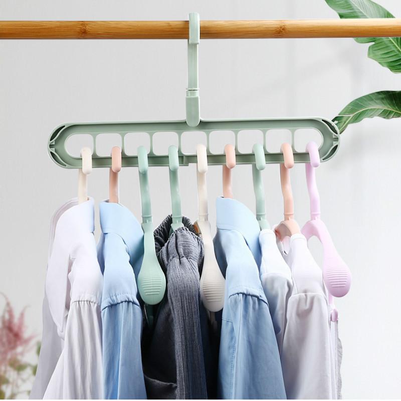 Percha giratoria de nueve orificios para ropa plegable multifuncional*2