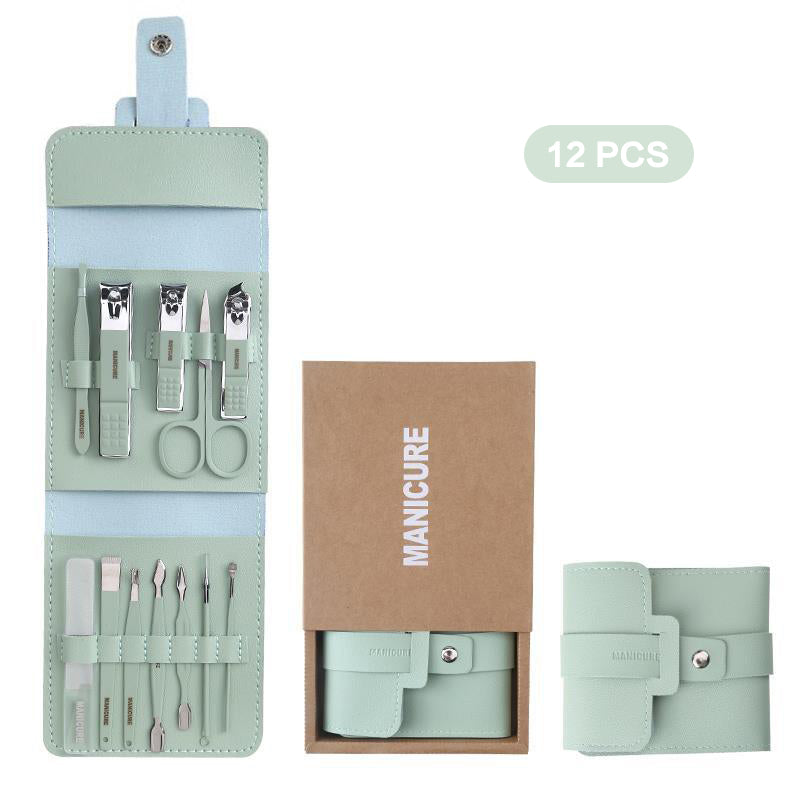 12-16 Piezas / Juego De Cortaúñas Con Bolsa Plegable Kit De Cortaúñas Tijeras Maquillaje Herramientas De Belleza