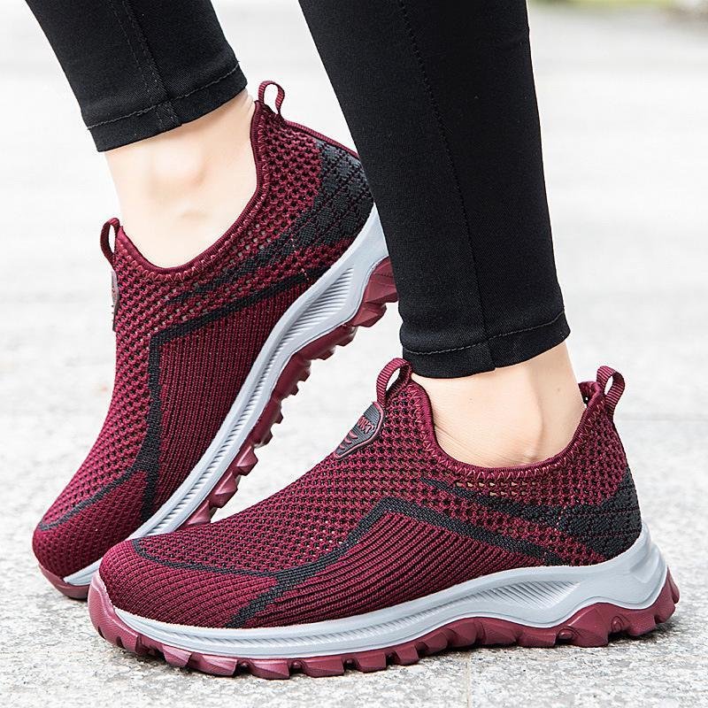 [W-Zapato] Zapatos Ligeros Para Caminar Sin Cordones Fly Woven Para Mujer