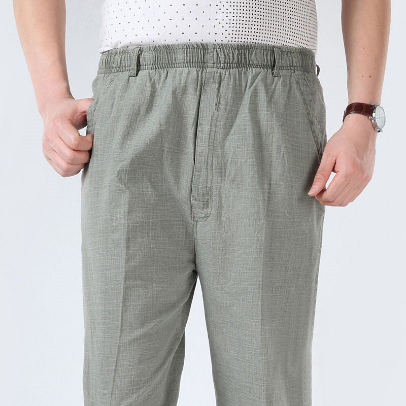 Pantalones Largos De Lino De Verano Para Hombre