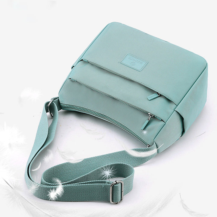 Bolso De Mujer Espacioso Con Varios Bolsillos, Bolso De Hombro Tipo Bandolera Informal De Color Sólido