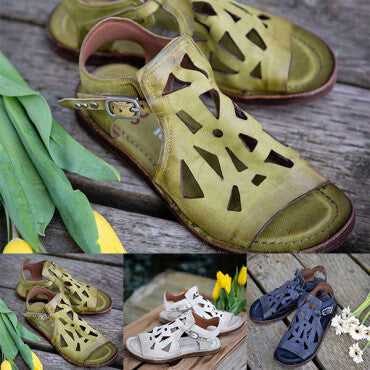 Sandalias informales con hebilla retro