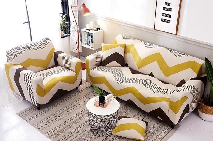 Funda de sofá con estampado elástico