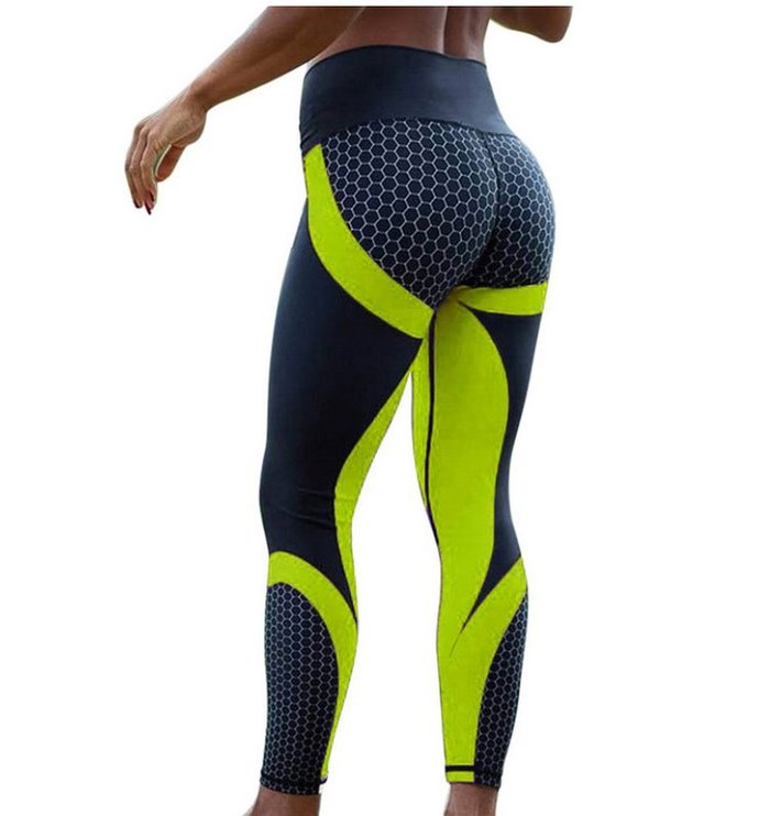 [W-Ropa] Leggings Deportivos De Cintura Alta Con Levantamiento De Glúteos Colorblock