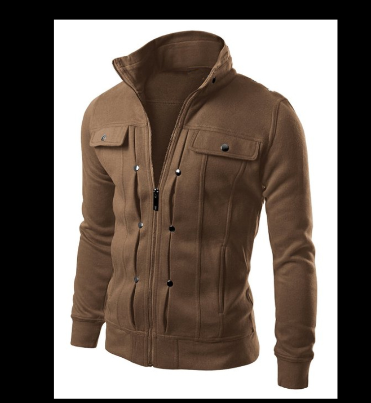 Chaqueta de hombre de suéter de cuello alto slim fit de moda