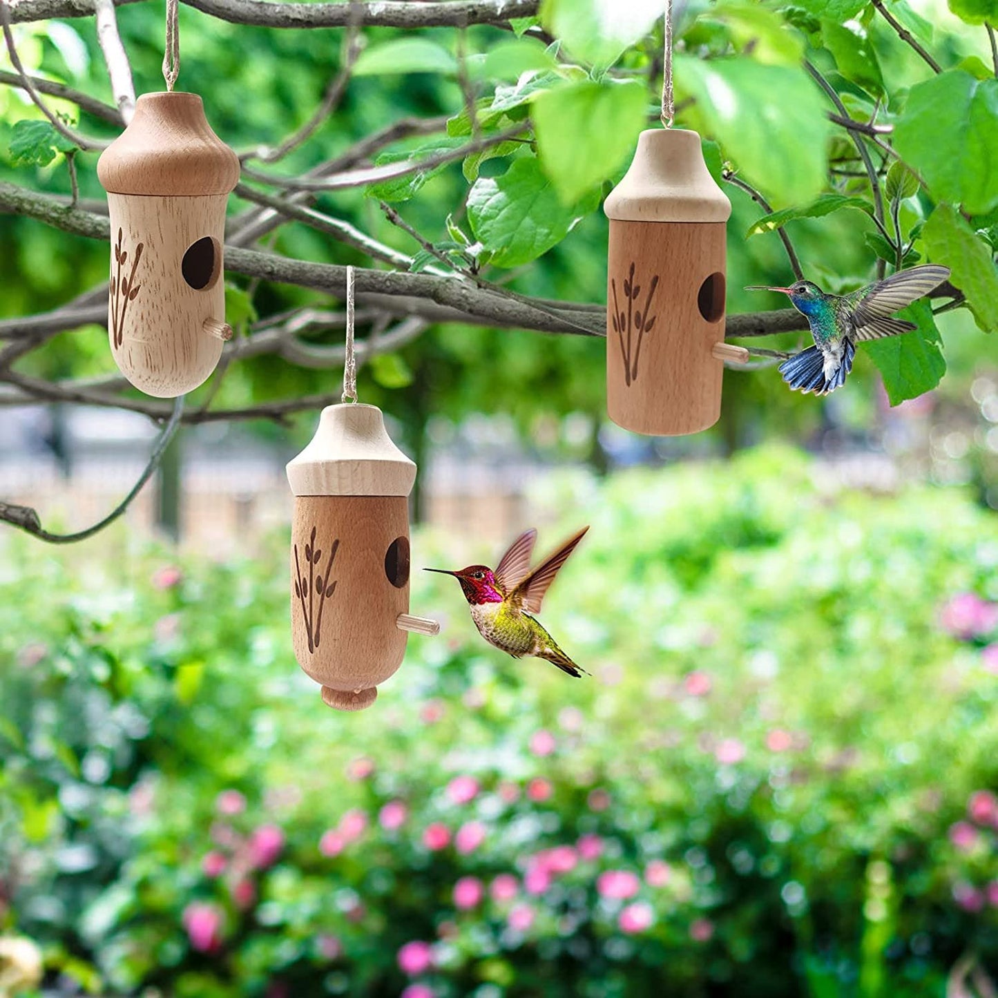 💕Casa De Colibrí De Madera-Regalo Para Amantes De La Naturaleza