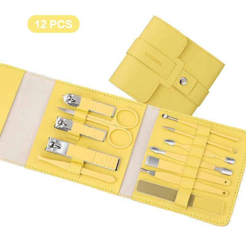 12-16 Piezas / Juego De Cortaúñas Con Bolsa Plegable Kit De Cortaúñas Tijeras Maquillaje Herramientas De Belleza