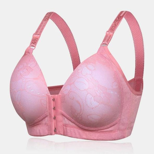 Sujetador Fruncido Con Hebilla Frontal Sexy Para Mujer