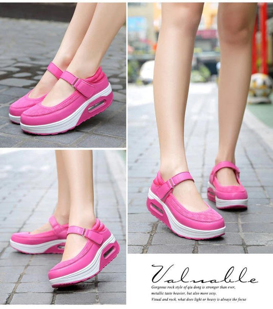 Zapatillas Casual De Caminar Con Hebilla Transpirable Para Mujer