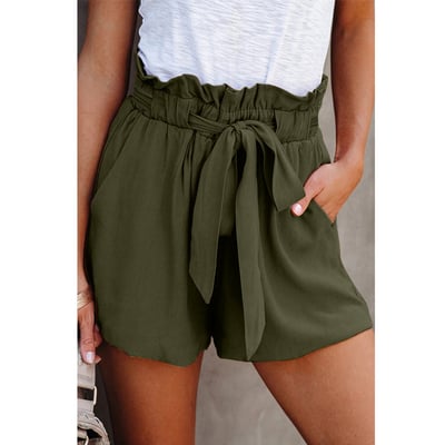 [W-Ropa] Shorts De Pernera Ancha Con Cordones Y Bolsillo