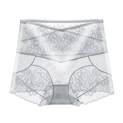 [W-Ropa Interior] Bragas De Encaje De Color Sólido Ultra Delgadas De Cintura Alta Para Mujer