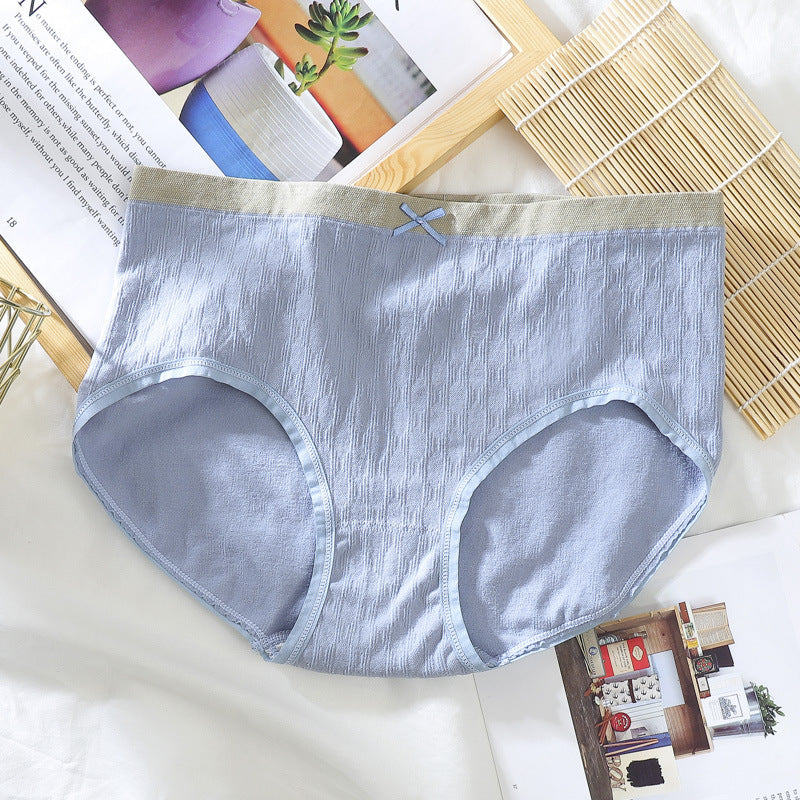 [W-Ropa Interior] Calzoncillos Transpirables De Algodón Puro Para Mujer Sin Costuras De Cintura Media