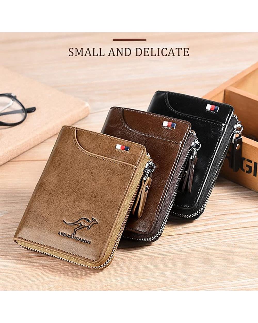 Cartera MultifunciÓn De Cuero Impermeable Con Bloqueo Rfid