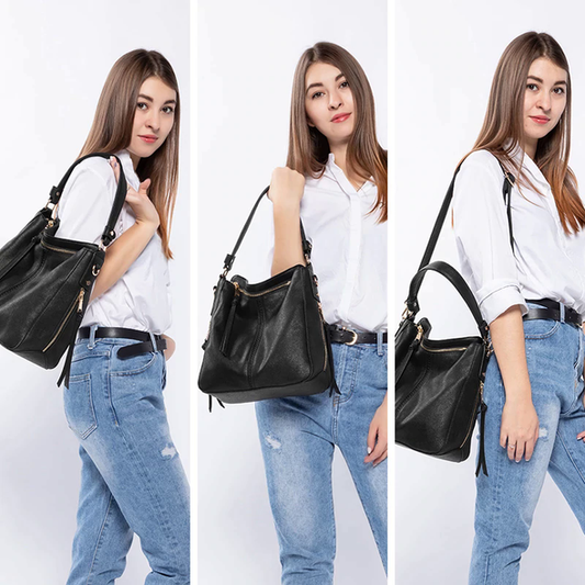 [W-Bolso] Bolso De Cuero Con Asa Desmontable Y Bandolera Bandolera