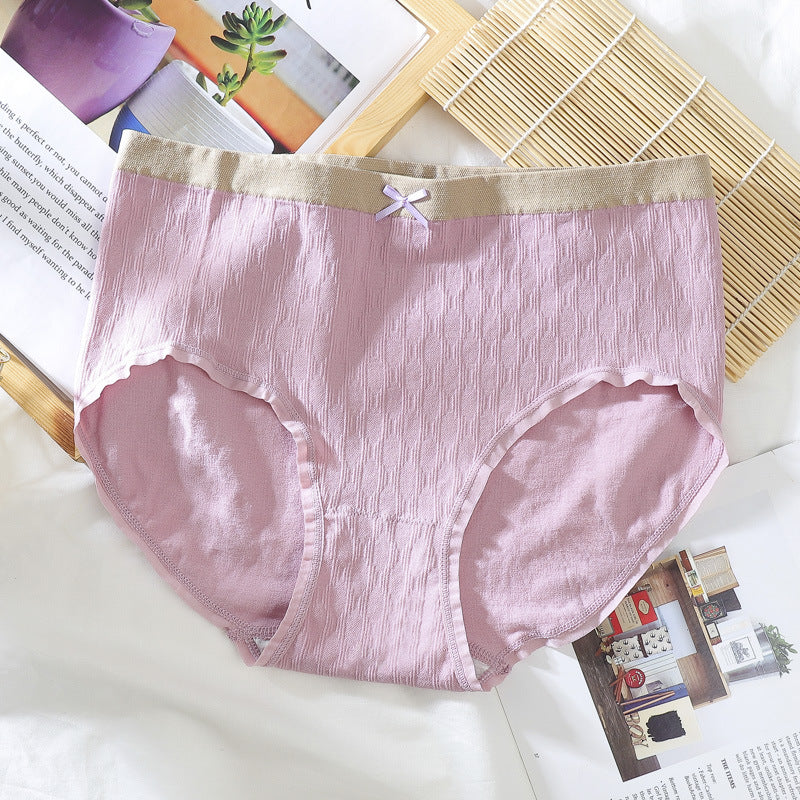 [W-Ropa Interior] Calzoncillos Transpirables De Algodón Puro Para Mujer Sin Costuras De Cintura Media