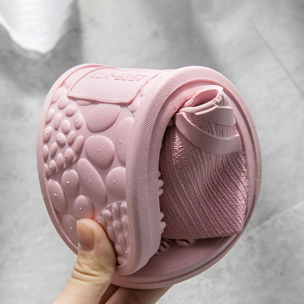 Mujer Cuarto de baño Masaje Acupoint Sole Color sólido Plano zapatillas