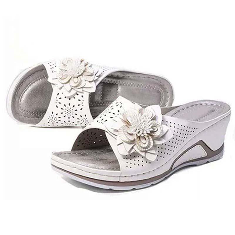 Verano 2021 flores de tacón alto sandalias casuales de moda al aire libre para mujer