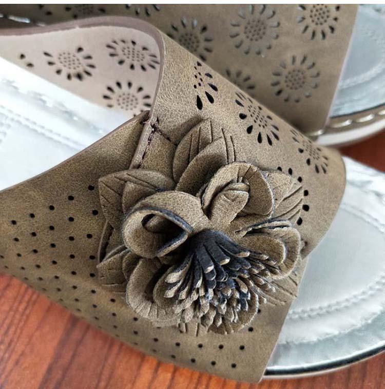 Verano 2021 flores de tacón alto sandalias casuales de moda al aire libre para mujer