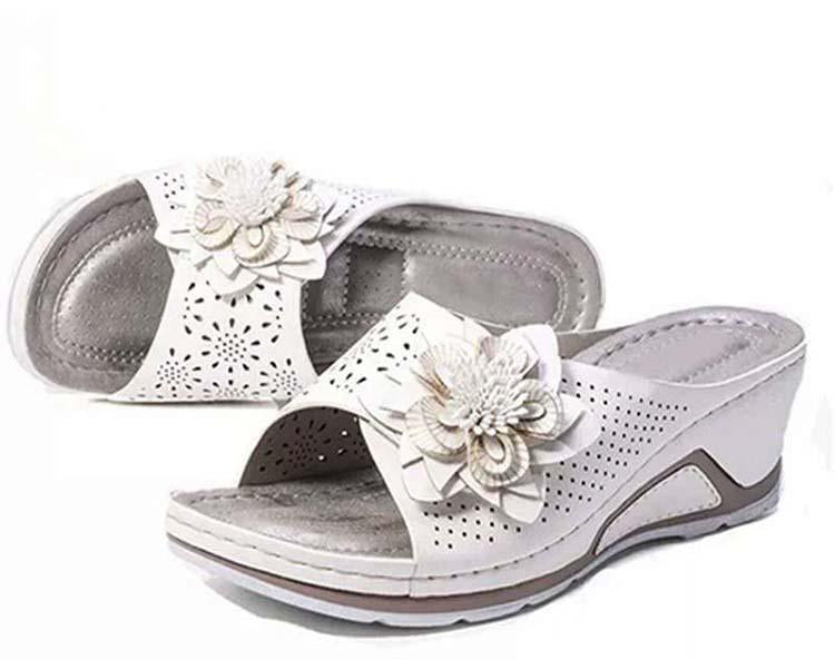 Verano 2021 flores de tacón alto sandalias casuales de moda al aire libre para mujer