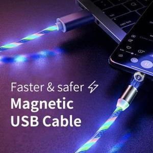 LED brillante magnético 3 en 1 cable de carga USB