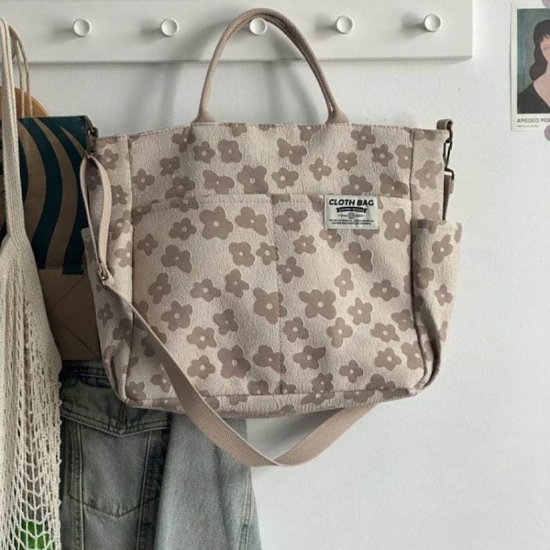 [W-Bolso] Bolsa De Lona Clásica De Bolsillo Múltiple Casera Original