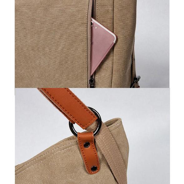 2021 Estilo Bolsos De Las Mujeres 2-en-1 Mochila Lona Mochila-hombro Bolsa