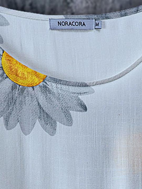 Camisa Blanca de Algodón Mezclado Casual