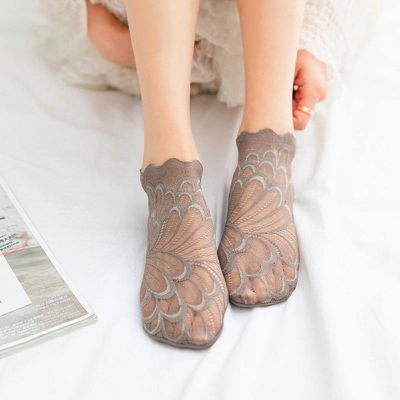 Increíble calcetín de pavo real de cristal - MXbueno