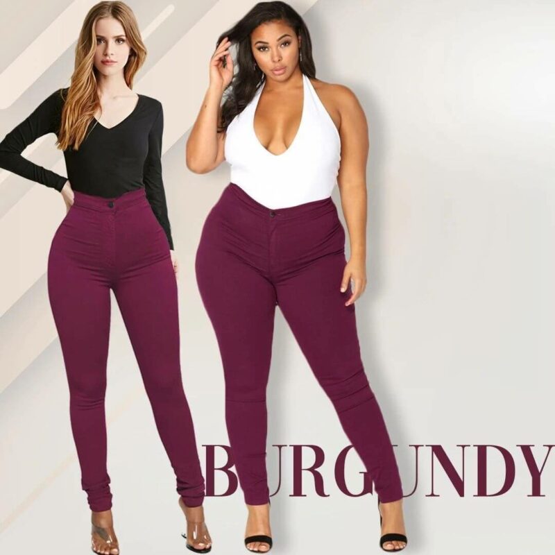 Vaqueros De Mezclilla Elásticos De Cintura Alta Adelgazantes De Talla Grande