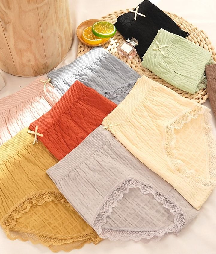 Calzoncillos De Mujer De Gran Tamaño Con Burbujas De Algodón Puro Antibacteriano Transpirable