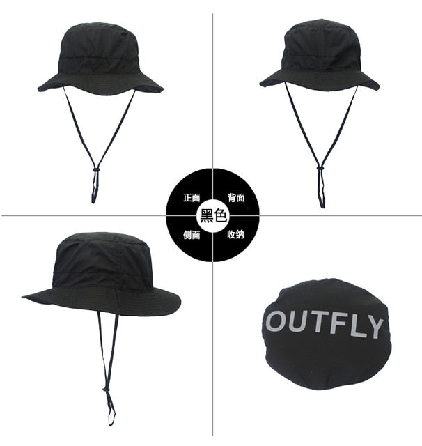 Letter  Embroidery Bucket Hat Fisherman Hats Outdoor Quick Dry Fisherman Hat Summer Sun Hat Men and Women