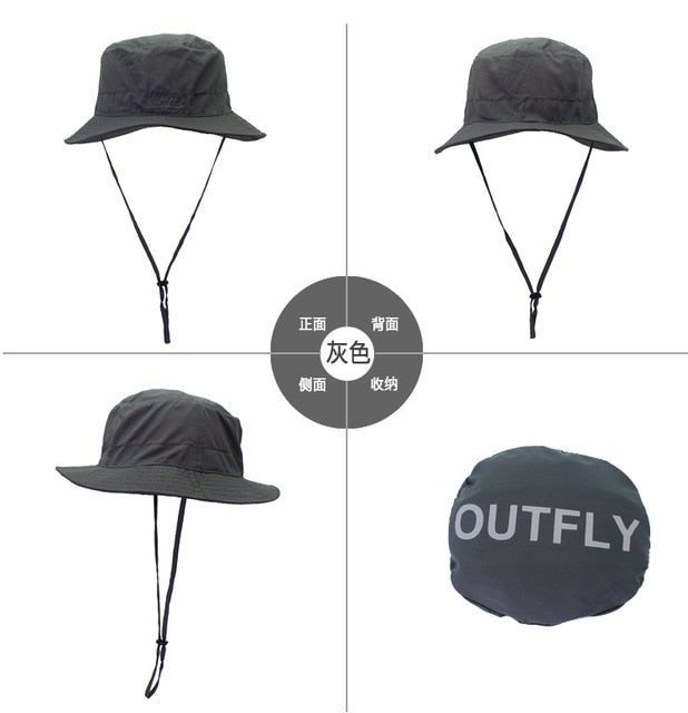 Letter  Embroidery Bucket Hat Fisherman Hats Outdoor Quick Dry Fisherman Hat Summer Sun Hat Men and Women