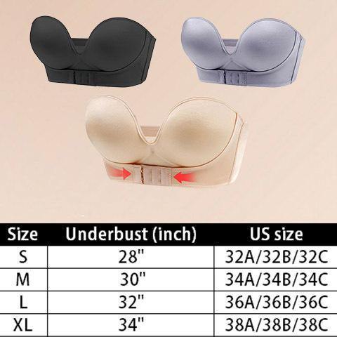 Bra - Front Buckle Strapless Adjustable Bra - MXbueno