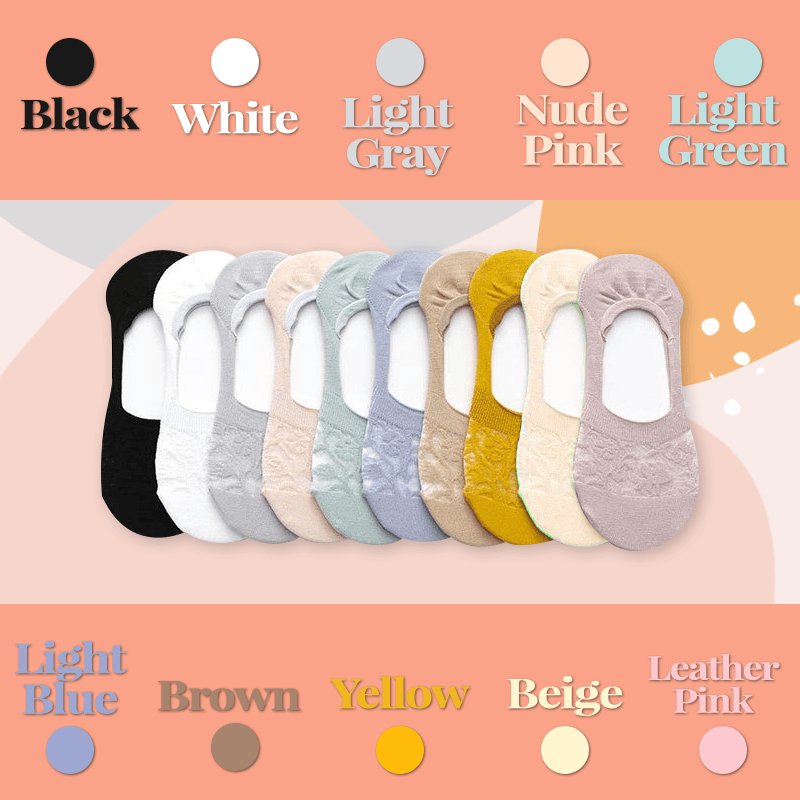 Calcetines Transpirables De Encaje Antideslizante 5 Pares